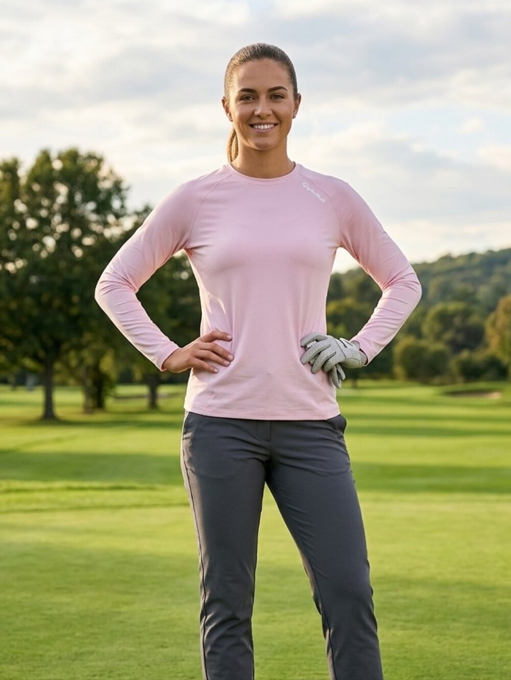 TaylorMade Light Pink Long Sleeve Performance Golf Tee Size XL - Picture 1 of 10